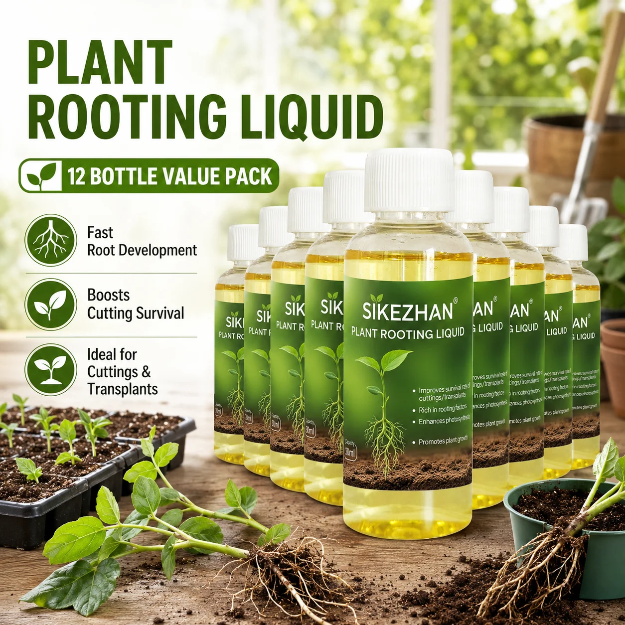 12PCS Plant Rooting Liquid Rapid Root Stimulator Fertilizer Enhances Photosynthesis & Growth for Garden Succulents Cuttings Care
12PCS Plant Rooting Liquid Rapid Root Stimulator Fertilizer Enhances Photosynthesis & Growth for Garden Succulents Cuttings Care