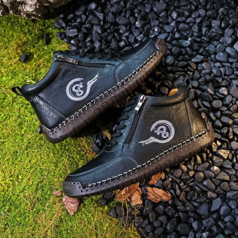 Мужская обувь, осень 2024, легкие и дышащие повседневные нескользящие ботинки средней высоты ручной работы на плоской подошве с боковой молнией
Мужская обувь, осень 2024, легкие и дышащие повседневные нескользящие ботинки средней высоты ручной работы на плоской подошве с боковой молнией