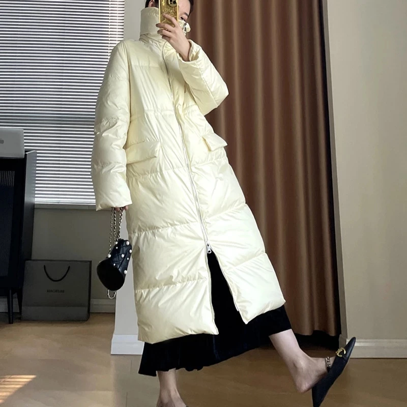 Women's Thick 90% White Duck Down Jacket 2022 New Winter Fashion Drawstring Long Warm Coat Lapel Double Side Zipper Down Coat
Women's Thick 90% White Duck Down Jacket 2022 New Winter Fashion Drawstring Long Warm Coat Lapel Double Side Zipper Down Coat