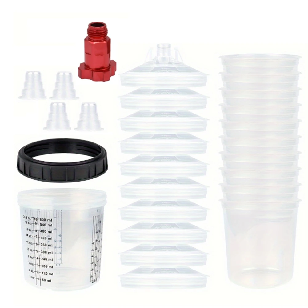 600ml Disposable Paint Cup with Connector Sprayer Cup Paint Mixing Cup Type H/O Quick Cup Spraying 16X1.5MM ExternalAB32
600ml Disposable Paint Cup with Connector Sprayer Cup Paint Mixing Cup Type H/O Quick Cup Spraying 16X1.5MM ExternalAB32