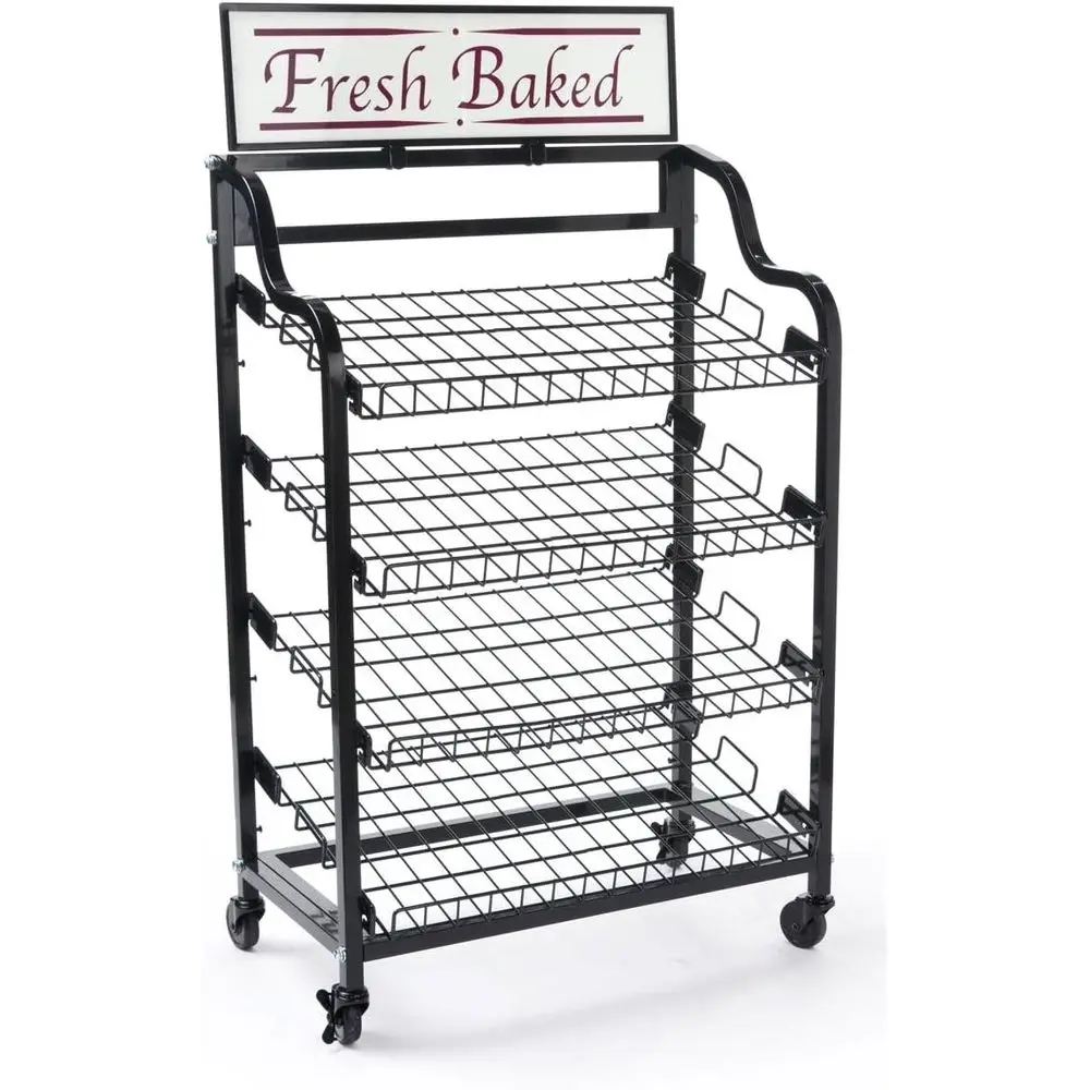 Black Metal Cart with Wire Shelves for Storage
Black Metal Cart with Wire Shelves for Storage