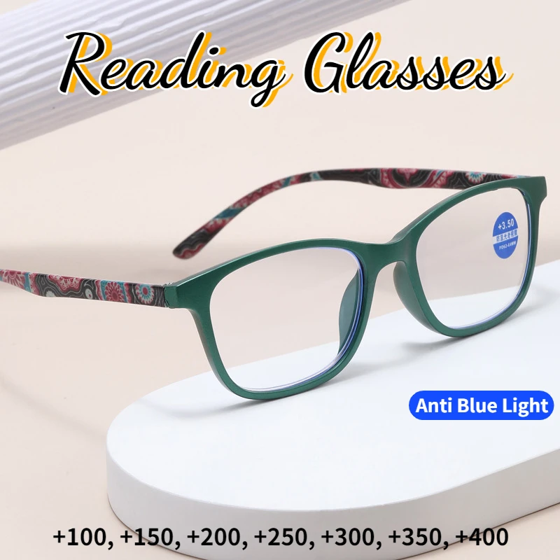 Reading Glasses Women Anti Blue Light Hyperopia Eye Glasses Vintage Patterned Flower Leg Optical Farsighted Eyewear +100 To +400
Reading Glasses Women Anti Blue Light Hyperopia Eye Glasses Vintage Patterned Flower Leg Optical Farsighted Eyewear +100 To +400