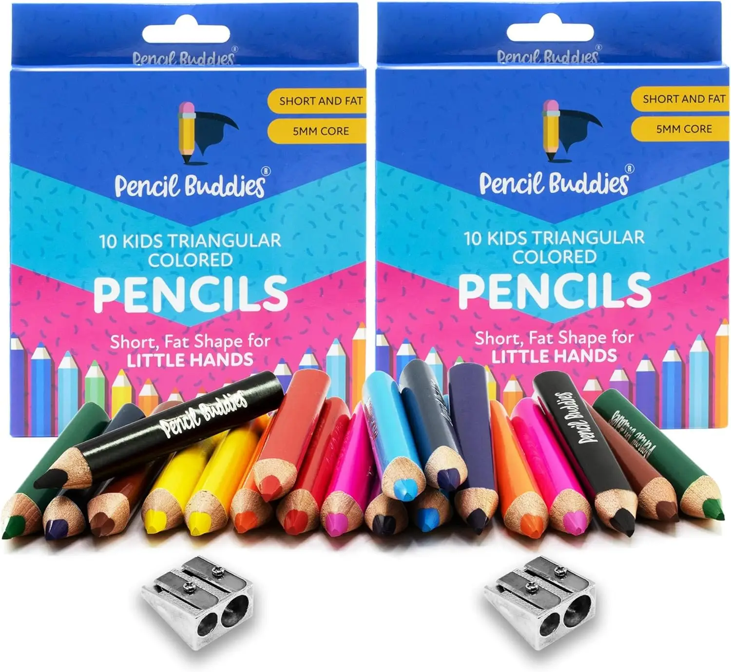 Short Fat Triangle Color Pencils for Kids Ages 2-7 - Jumbo Triangular Colored Pencils Set with Sharpeners
Short Fat Triangle Color Pencils for Kids Ages 2-7 - Jumbo Triangular Colored Pencils Set with Sharpeners