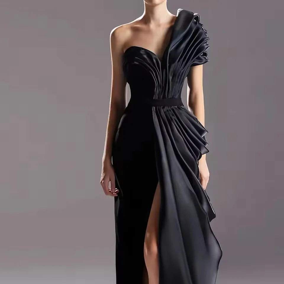 Black Bespoke Occasion Gown Slit Long Chiffon Evening Dresses Pastrol Unisex Jersey Retro Dubai Saudi Arabic Prom Customized
Black Bespoke Occasion Gown Slit Long Chiffon Evening Dresses Pastrol Unisex Jersey Retro Dubai Saudi Arabic Prom Customized