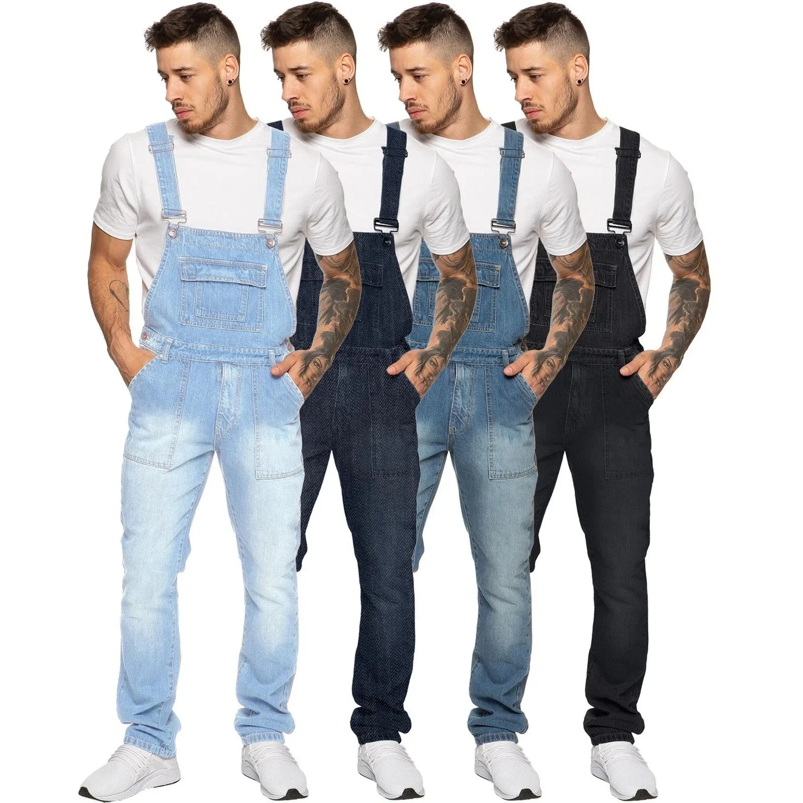 Men's Denim Overalls Cotton Workwear Jeans Overalls Light Blue Straight Leg Multiple Pockets Denim Bib Pants Adjustable Straps
Men's Denim Overalls Cotton Workwear Jeans Overalls Light Blue Straight Leg Multiple Pockets Denim Bib Pants Adjustable Straps