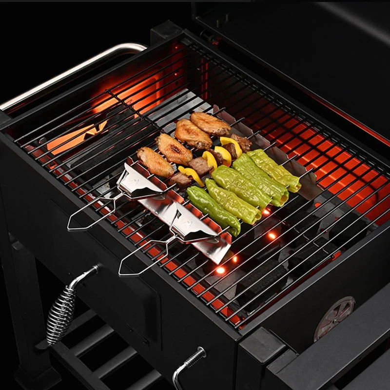 AZ-Stainless Steel Kabob Grill Skewers Rack Metal Grilling Skewers Dishwasher Safe BBQ Grill Skewers With BBQ Chart
AZ-Stainless Steel Kabob Grill Skewers Rack Metal Grilling Skewers Dishwasher Safe BBQ Grill Skewers With BBQ Chart