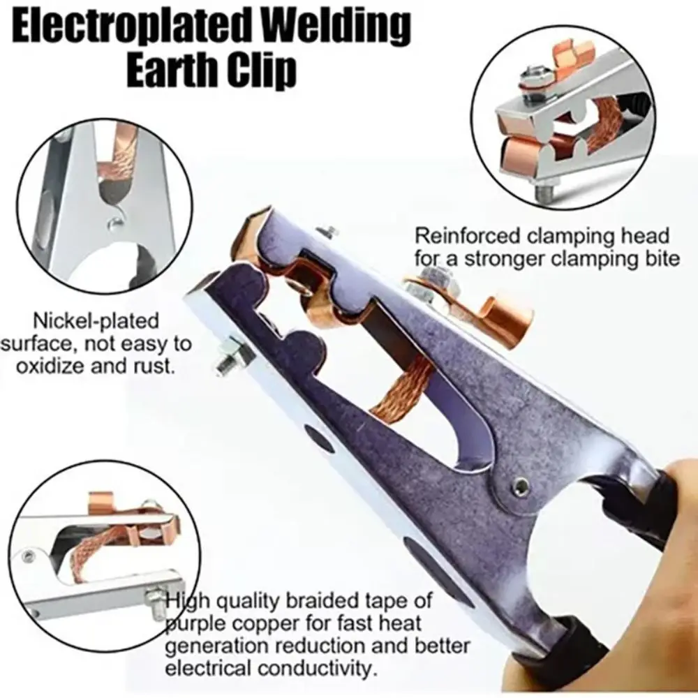 Safety 500 A Welder Electrode Holder Copper Black Ground Cable Clip Welder Accessories Professional Manual Welder Welding
Safety 500 A Welder Electrode Holder Copper Black Ground Cable Clip Welder Accessories Professional Manual Welder Welding