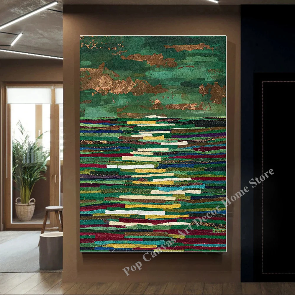 Hand-Painted Green Abstract Landscape Oil Painting with Gold Foil on Canvas Textured Wall Art for Living Room Decor
Hand-Painted Green Abstract Landscape Oil Painting with Gold Foil on Canvas Textured Wall Art for Living Room Decor