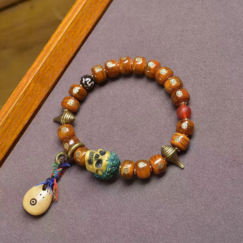 Медный браслет с бусинами с обратным потоком, один круг, аксессуар для корня кости яка
Медный браслет с бусинами с обратным потоком, один круг, аксессуар для корня кости яка