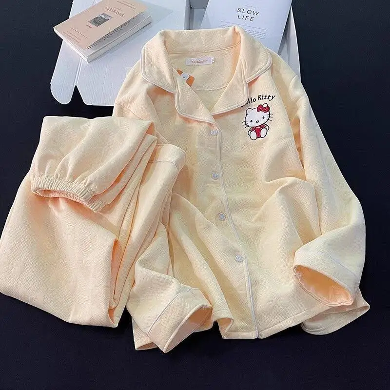 Sanrio Hello Kitty Women's Pajamas Set Sleepwear Layered Sweet Cute Yellow Cat Kawaii Cozy Autumn Winter Homewear Loungewear
Sanrio Hello Kitty Women's Pajamas Set Sleepwear Layered Sweet Cute Yellow Cat Kawaii Cozy Autumn Winter Homewear Loungewear