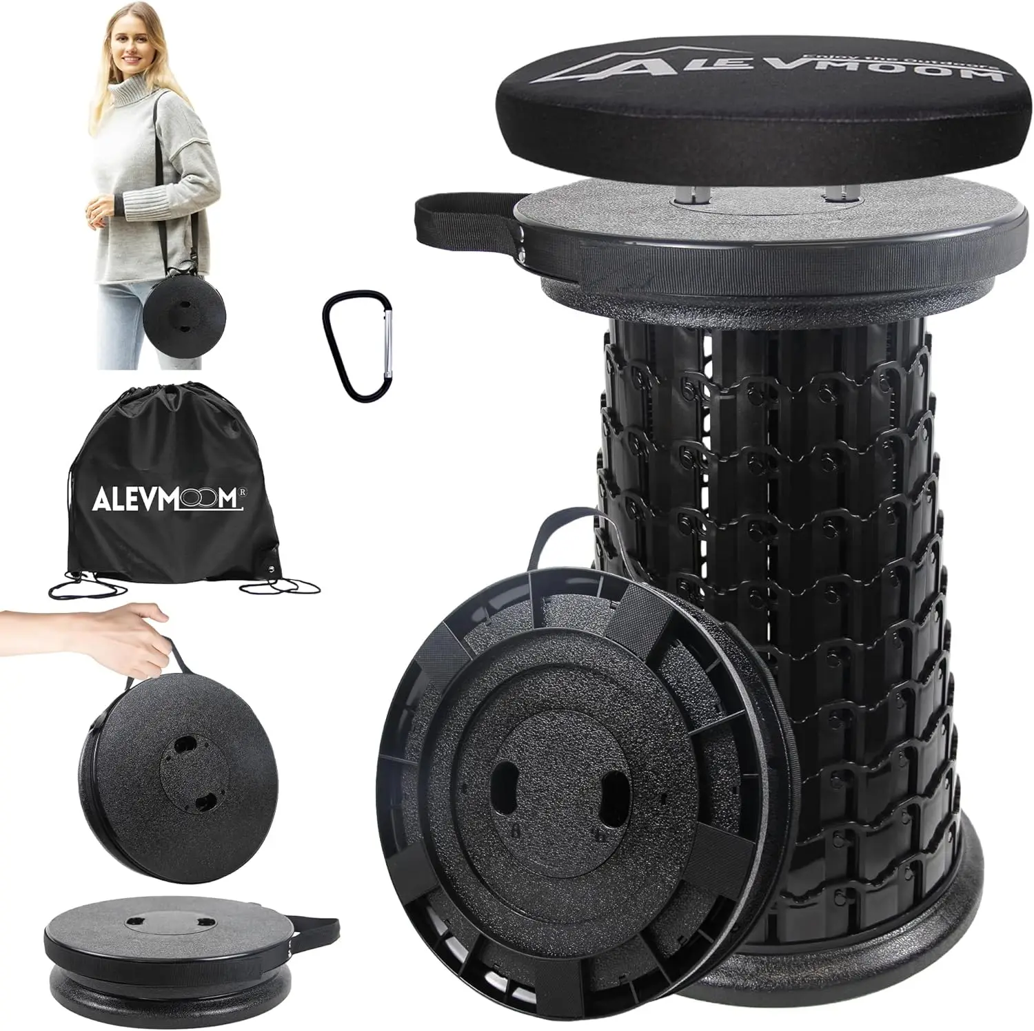 Upgraded XXL Collapsible Stool with Thick Cushion H 20.1" D 13", 1000Lbs Max, Heavy Duty Portable Foldable Stool for Camping & Outdoors
Upgraded XXL Collapsible Stool with Thick Cushion H 20.1" D 13", 1000Lbs Max, Heavy Duty Portable Foldable Stool for Camping & Outdoors