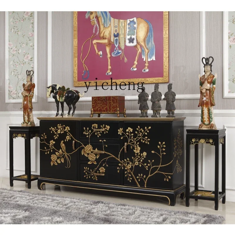 retro Chinese black gold painted 1.8 meters large entrance hall entrance furniture villa living room solid wood dining side
retro Chinese black gold painted 1.8 meters large entrance hall entrance furniture villa living room solid wood dining side