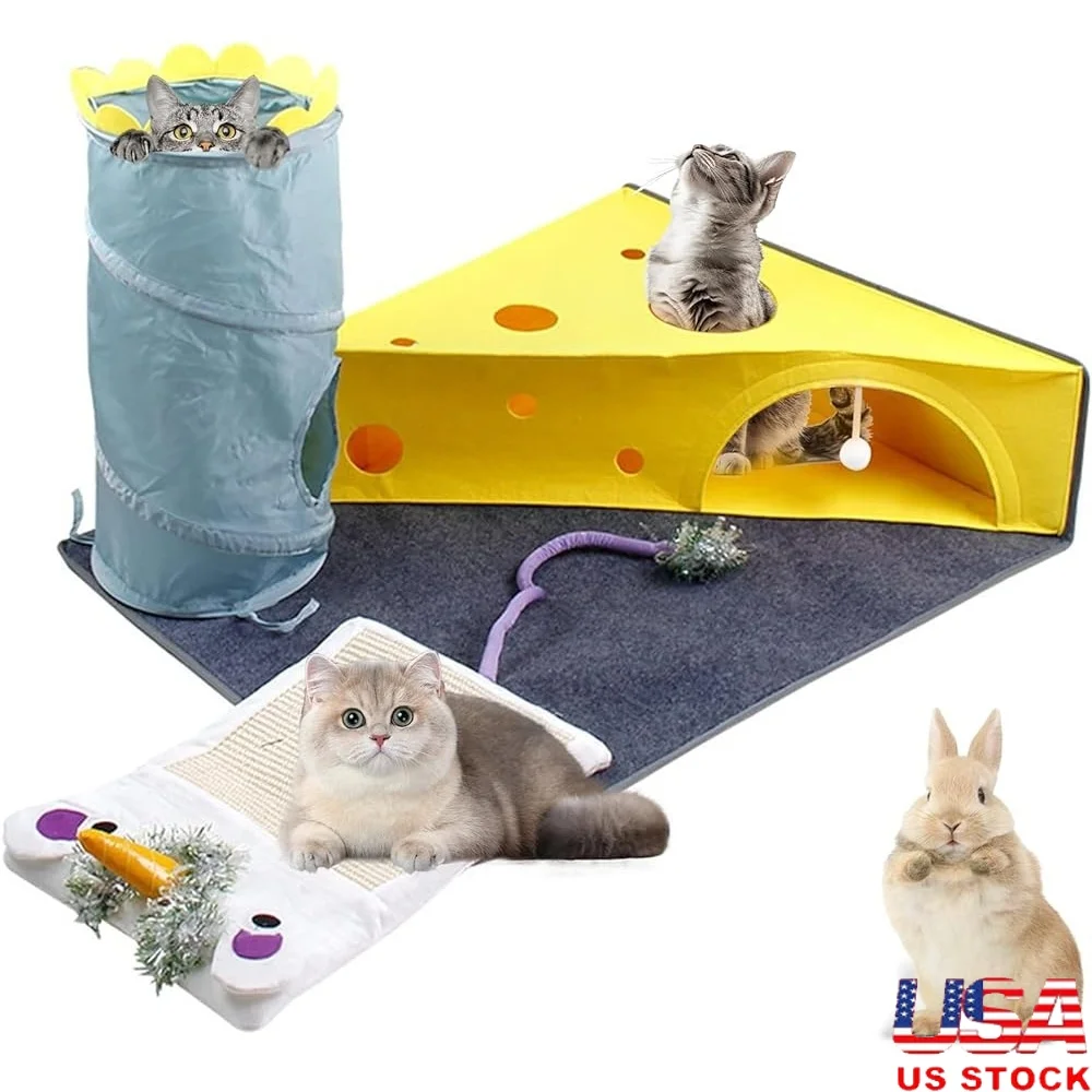 Cat Tunnel Bed Scratch-Resistant 2-in-1 Playground Padded Mat with Ball Toy Indoor Cats Dogs and Small Pets
Cat Tunnel Bed Scratch-Resistant 2-in-1 Playground Padded Mat with Ball Toy Indoor Cats Dogs and Small Pets