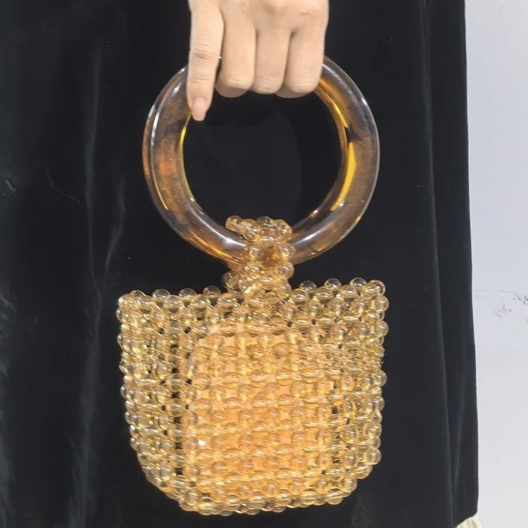 Fashionable Handmade Acrylic Beaded Clutch Bag Women's Handbag round Ring Handheld Bag Stylish Versatile Evening Bag PVC Mate...
Fashionable Handmade Acrylic Beaded Clutch Bag Women's Handbag round Ring Handheld Bag Stylish Versatile Evening Bag PVC Mate...