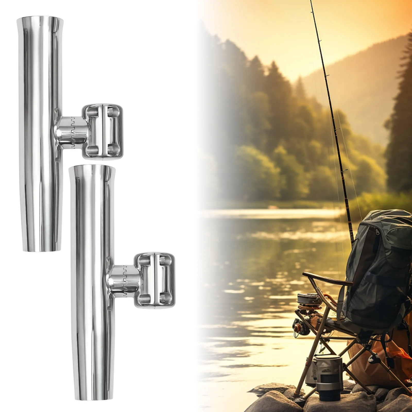 Fishing Rod Holder, 2Pcs Stainless Steel Pole Stand, 360°Adjustable Angle for Rails of 7/8" and 1", Boats, Yachts with Rails
Fishing Rod Holder, 2Pcs Stainless Steel Pole Stand, 360°Adjustable Angle for Rails of 7/8" and 1", Boats, Yachts with Rails