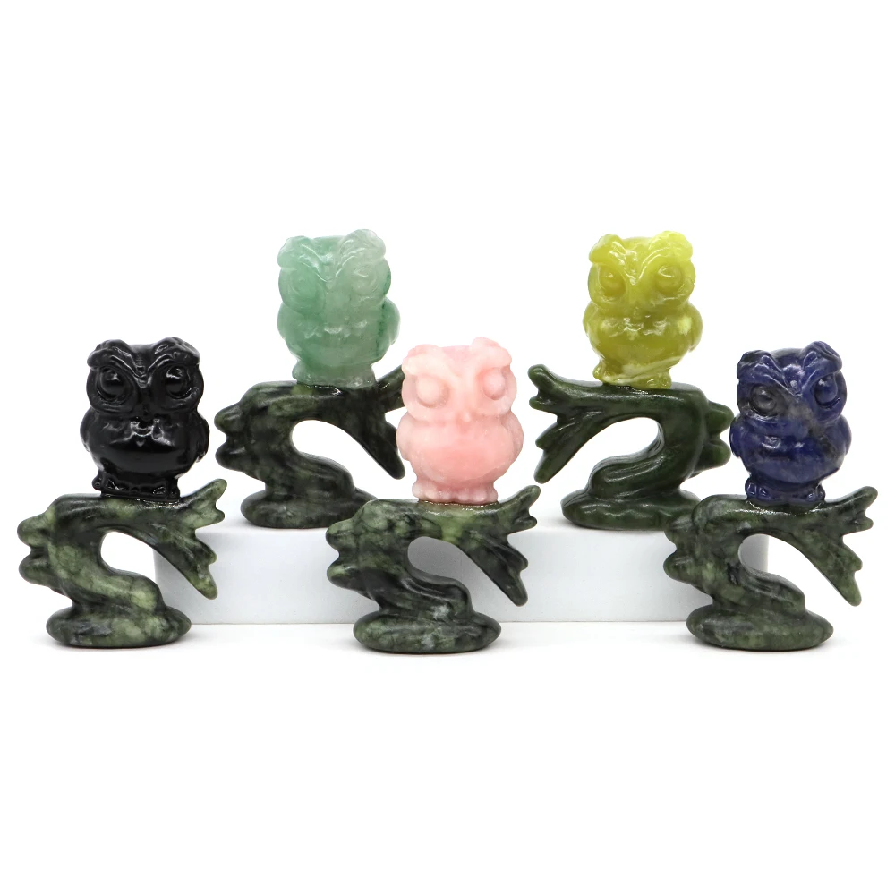 3" Owl On The Branch Natural Healing Stones Xiuyan Jade Rose Quartz Carved Crystal Feng Shui Figurine Halloween Home Decor Gifts
3" Owl On The Branch Natural Healing Stones Xiuyan Jade Rose Quartz Carved Crystal Feng Shui Figurine Halloween Home Decor Gifts