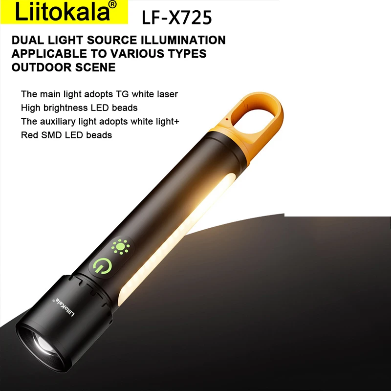 Liitokala LED white laser with side light Type-C rechargeable multifunctional camping aluminum alloy telescopic zoom flashlight
Liitokala LED white laser with side light Type-C rechargeable multifunctional camping aluminum alloy telescopic zoom flashlight