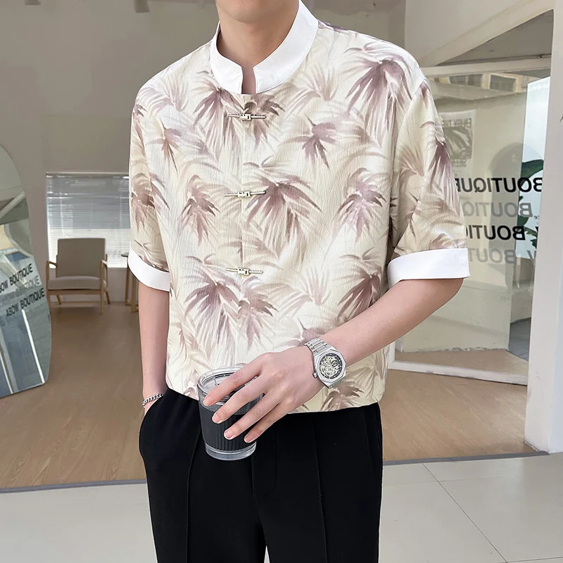 Summer Chinese Style Printed Shirt for Men Short Sleeve Loose Casual Shirts Thin Breathable Streetwear Social Men Clothing 2024
Summer Chinese Style Printed Shirt for Men Short Sleeve Loose Casual Shirts Thin Breathable Streetwear Social Men Clothing 2024