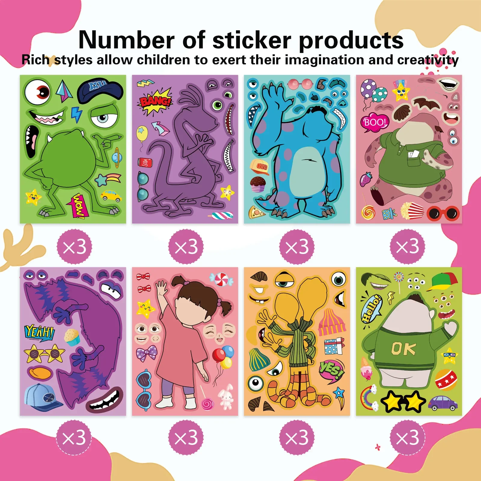 8/16Sheets Cartoon Disney Monsters University Puzzle Sticker DIY Phone Laptop Luggage Skateboard Graffiti Decals Fun for Gift
8/16Sheets Cartoon Disney Monsters University Puzzle Sticker DIY Phone Laptop Luggage Skateboard Graffiti Decals Fun for Gift