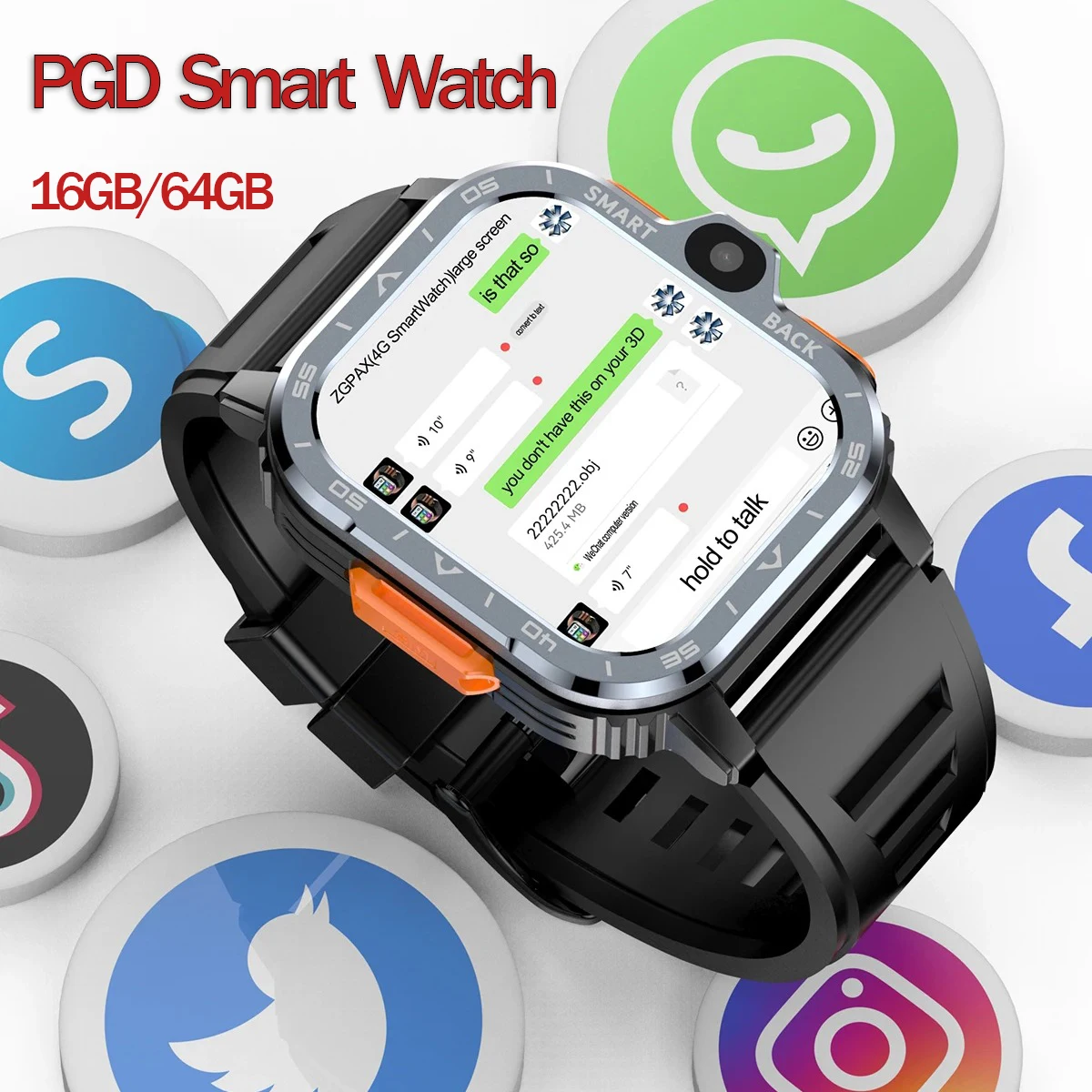 PGD 4G Смарт-часы для мужчин Поддержка GPS WiFi HD 800 Вт Двойная камера Видеозвонок NFC SIM-карта Android 2,3-дюймовый экран Smartwatch
PGD 4G Смарт-часы для мужчин Поддержка GPS WiFi HD 800 Вт Двойная камера Видеозвонок NFC SIM-карта Android 2,3-дюймовый экран Smartwatch