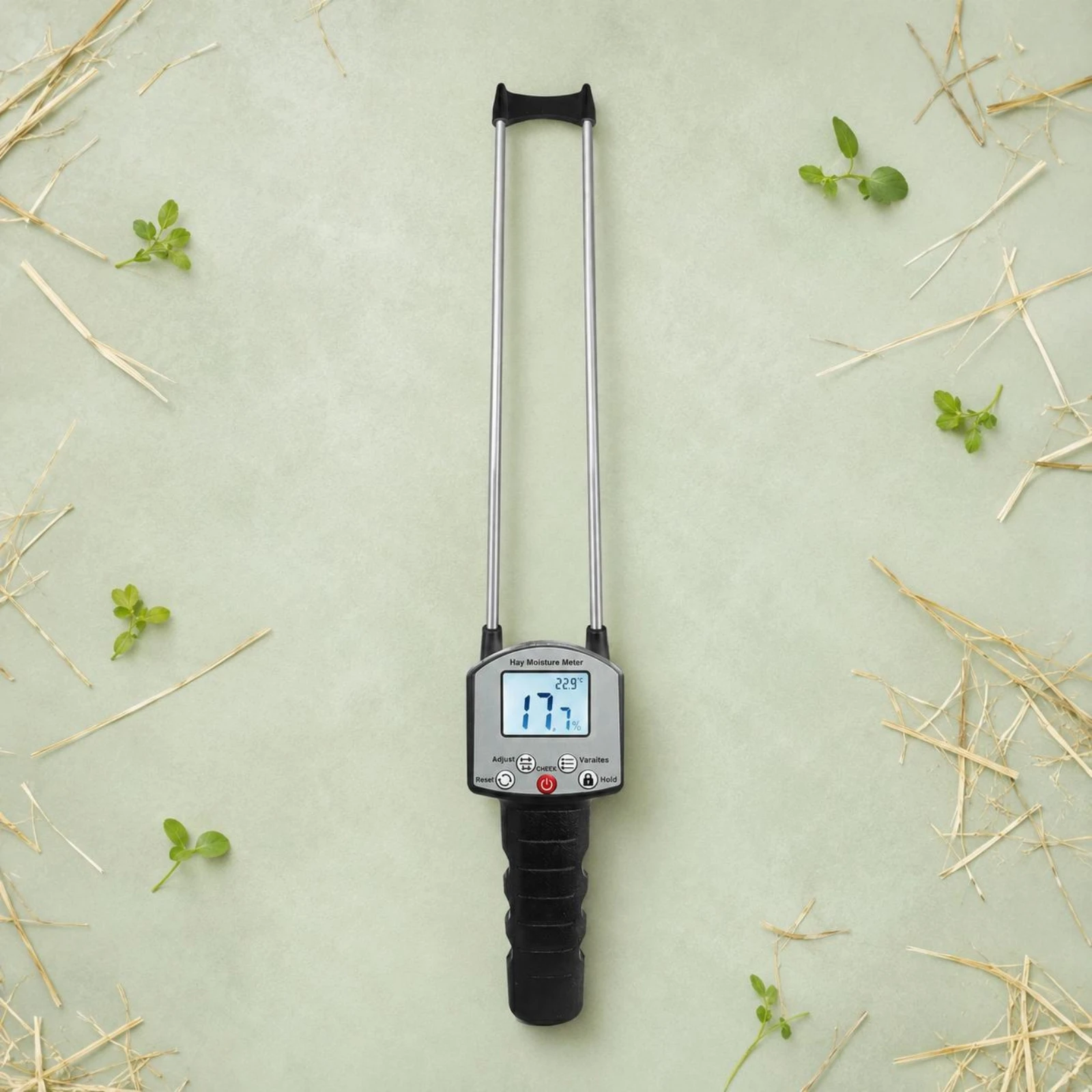 Hay Moisture Meter Textured Grip Forage Moisture Meter Farm Tool Digital Fast Reading
Hay Moisture Meter Textured Grip Forage Moisture Meter Farm Tool Digital Fast Reading
