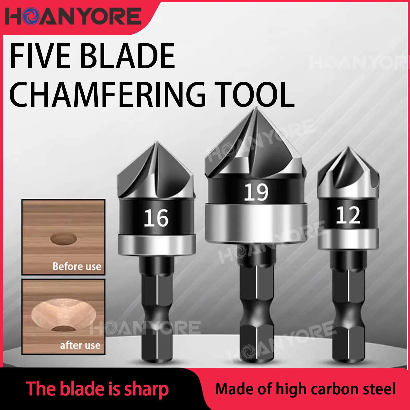 Черный нож для снятия фаски с пятью лезвиями, сверлильный станок с шестигранным хвостовиком 90 градусов, нож с потайной головкой из конечного винта
Черный нож для снятия фаски с пятью лезвиями, сверлильный станок с шестигранным хвостовиком 90 градусов, нож с потайной головкой из конечного винта