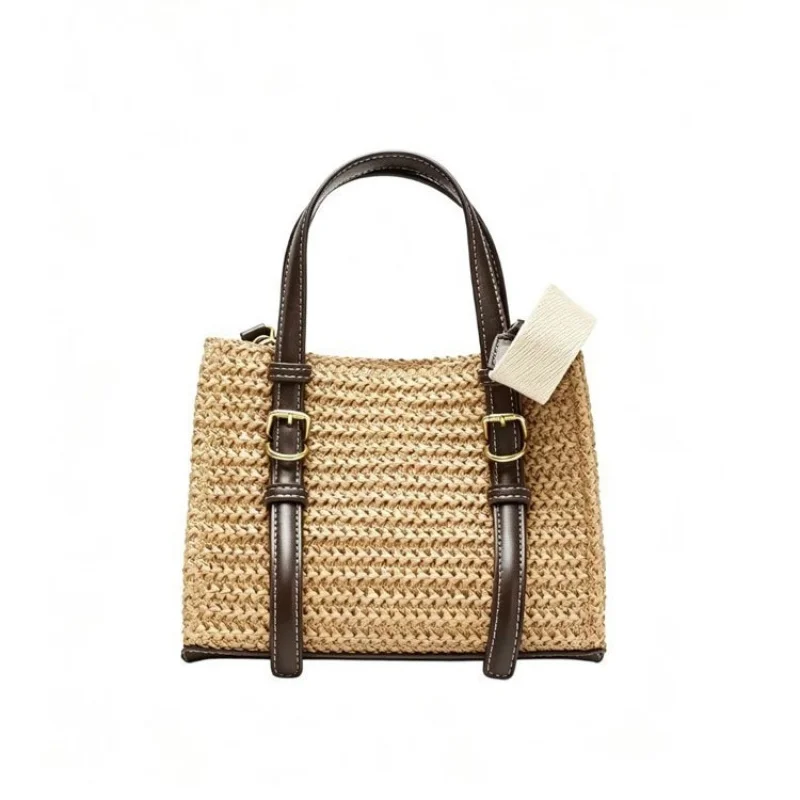 Woven Straw Mini Tote Crossbody Bag Leather Handle Women's Summer Beach Purse
Woven Straw Mini Tote Crossbody Bag Leather Handle Women's Summer Beach Purse