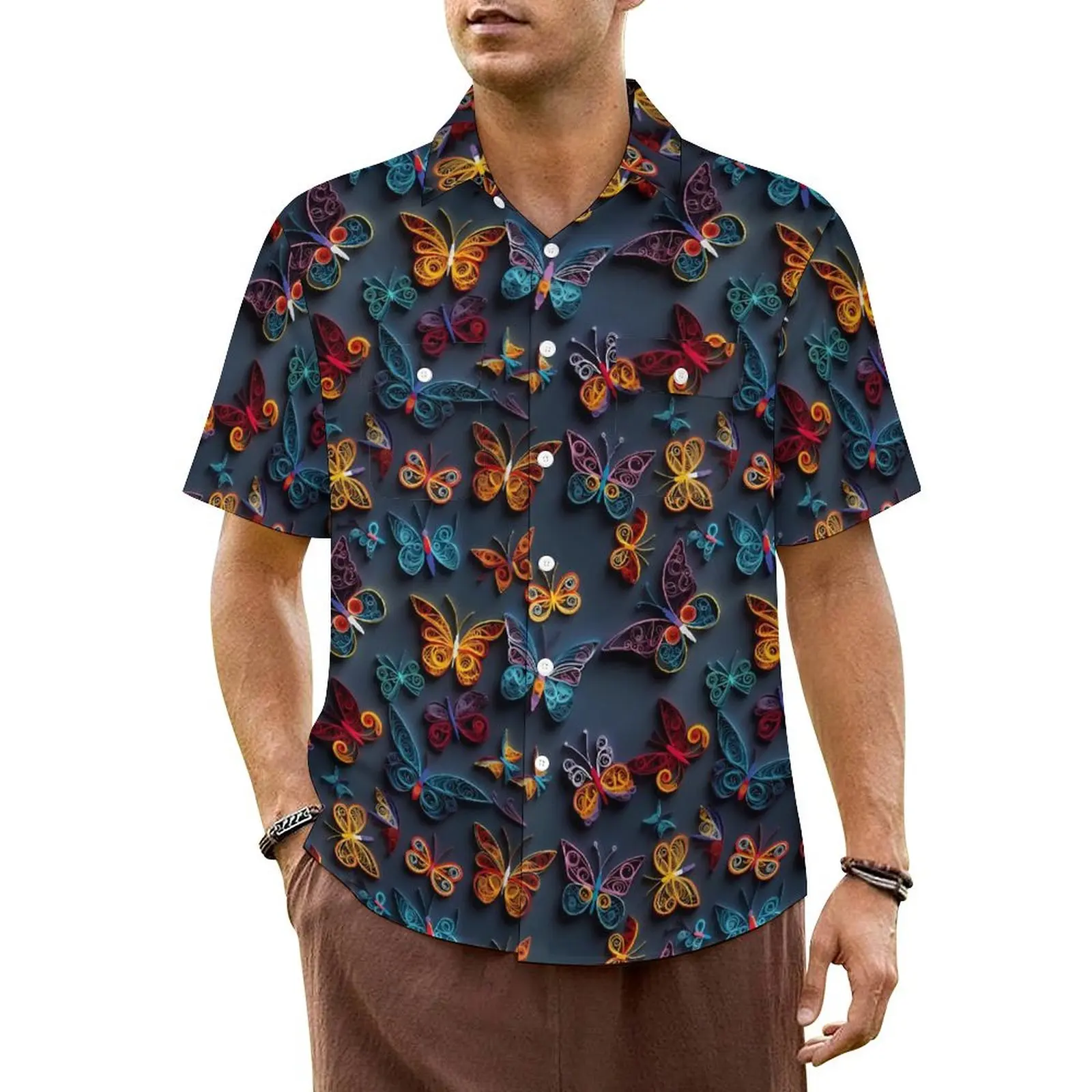 Vibrant Butterfly Hawaiian Shirt For Male Beach Animal Print Casual Shirts Short-Sleeved Streetwear Elegant Oversized Blouses
Vibrant Butterfly Hawaiian Shirt For Male Beach Animal Print Casual Shirts Short-Sleeved Streetwear Elegant Oversized Blouses
