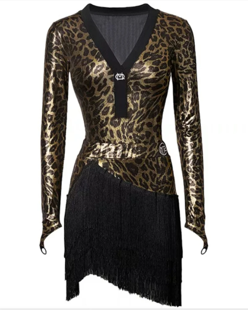 THEEPER Women Latin Dance Dress Leopard Print with Fringe Tassel Skirt, Adult Rumba Samba Practice Performance Competition Wear
THEEPER Women Latin Dance Dress Leopard Print with Fringe Tassel Skirt, Adult Rumba Samba Practice Performance Competition Wear