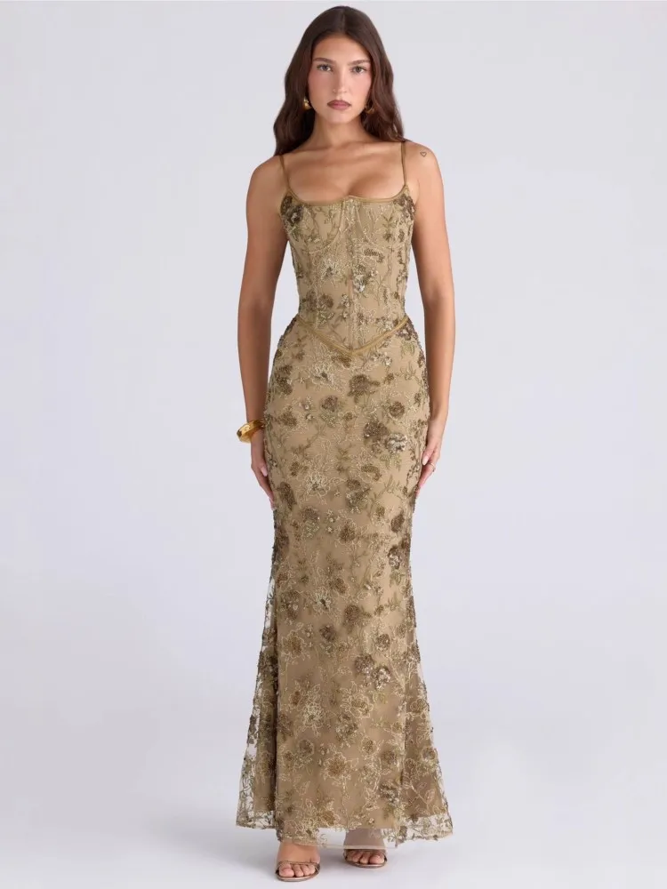 Sexy Backless Bandage Lace-Up Long Dress Women's Elegant Off Shoulder Hight Waist Suspender Dress Casual Sleeveless Shinny Gowns
Sexy Backless Bandage Lace-Up Long Dress Women's Elegant Off Shoulder Hight Waist Suspender Dress Casual Sleeveless Shinny Gowns