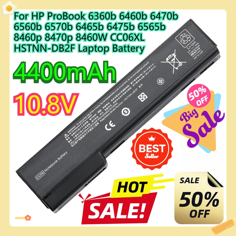 For HP ProBook 6360b 6460b 6470b 6560b 6570b 6465b 6475b 6565b 8460p 8470p 8460W HSTNN-DB2F CC06XL Laptop Battery
For HP ProBook 6360b 6460b 6470b 6560b 6570b 6465b 6475b 6565b 8460p 8470p 8460W HSTNN-DB2F CC06XL Laptop Battery