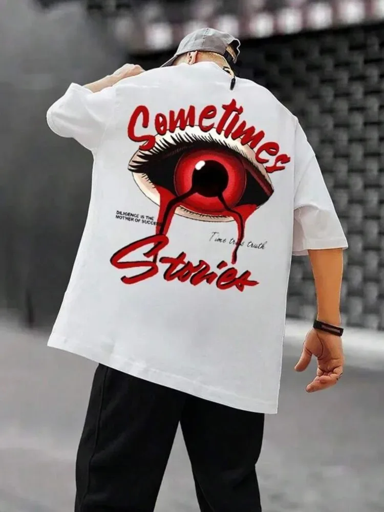 100% Cotton Hip Hop Man's T-shirts Sometimes Stories Red Eye Printed Tops Casual Loose Street Clothes NEW Summer Sporty Tees
100% Cotton Hip Hop Man's T-shirts Sometimes Stories Red Eye Printed Tops Casual Loose Street Clothes NEW Summer Sporty Tees