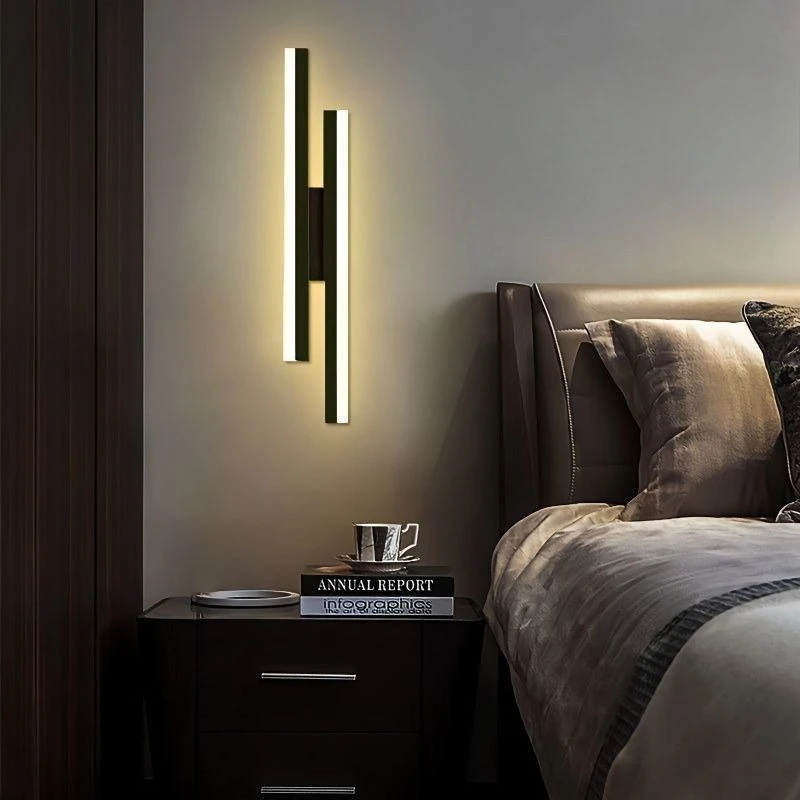Modern Minimalist Double Bar LED Wall Lamp Black Linear Appearance Bedroom Living Room Corridor Bedside Hotel Decoration Sconces
Modern Minimalist Double Bar LED Wall Lamp Black Linear Appearance Bedroom Living Room Corridor Bedside Hotel Decoration Sconces
