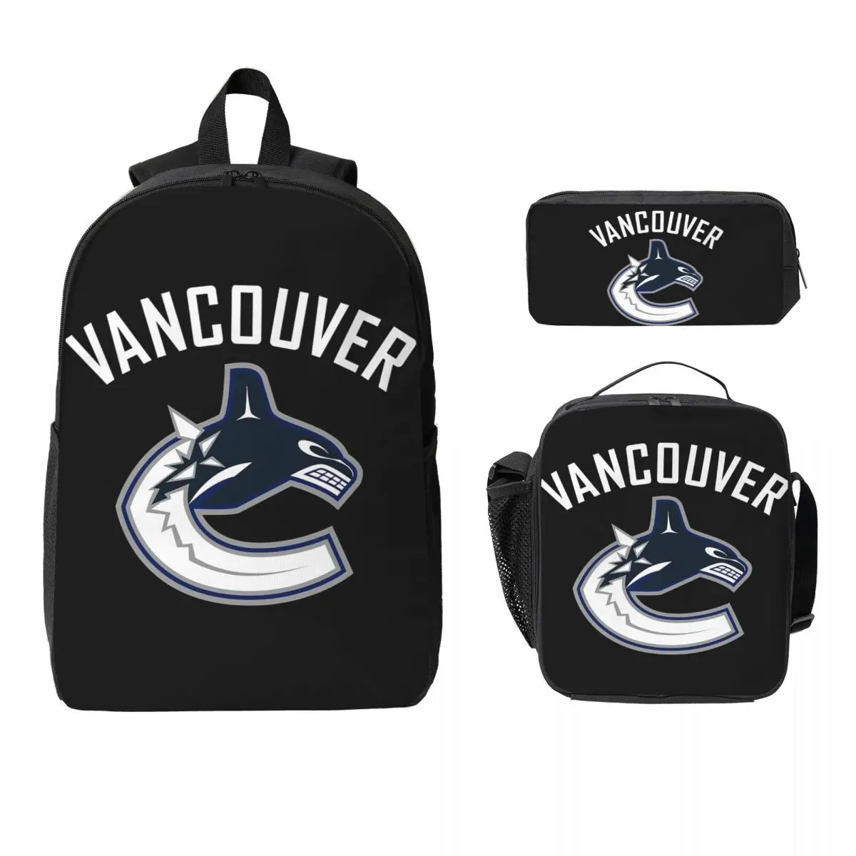 Vancouver Hockey Canucks Essential Active рюкзак студенческий рюкзак для мальчиков и девочек школьная сумка 3 шт. изолированная сумка для обеда пенал
Vancouver Hockey Canucks Essential Active рюкзак студенческий рюкзак для мальчиков и девочек школьная сумка 3 шт. изолированная сумка для обеда пенал
