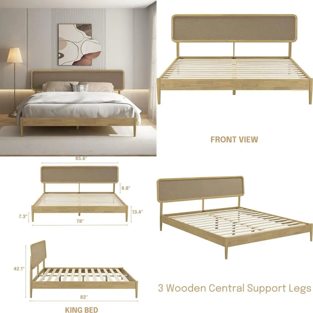 Lupin Solid Oak and Rubberwood Bed Frame with Headboard, featuring Silent Slats and Central Wood Support
Lupin Solid Oak and Rubberwood Bed Frame with Headboard, featuring Silent Slats and Central Wood Support
