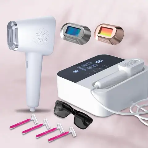 IPL Laser Hair Removal Device with Ice Cooling, 3-in-1 Painless Home Use for Face & Legs