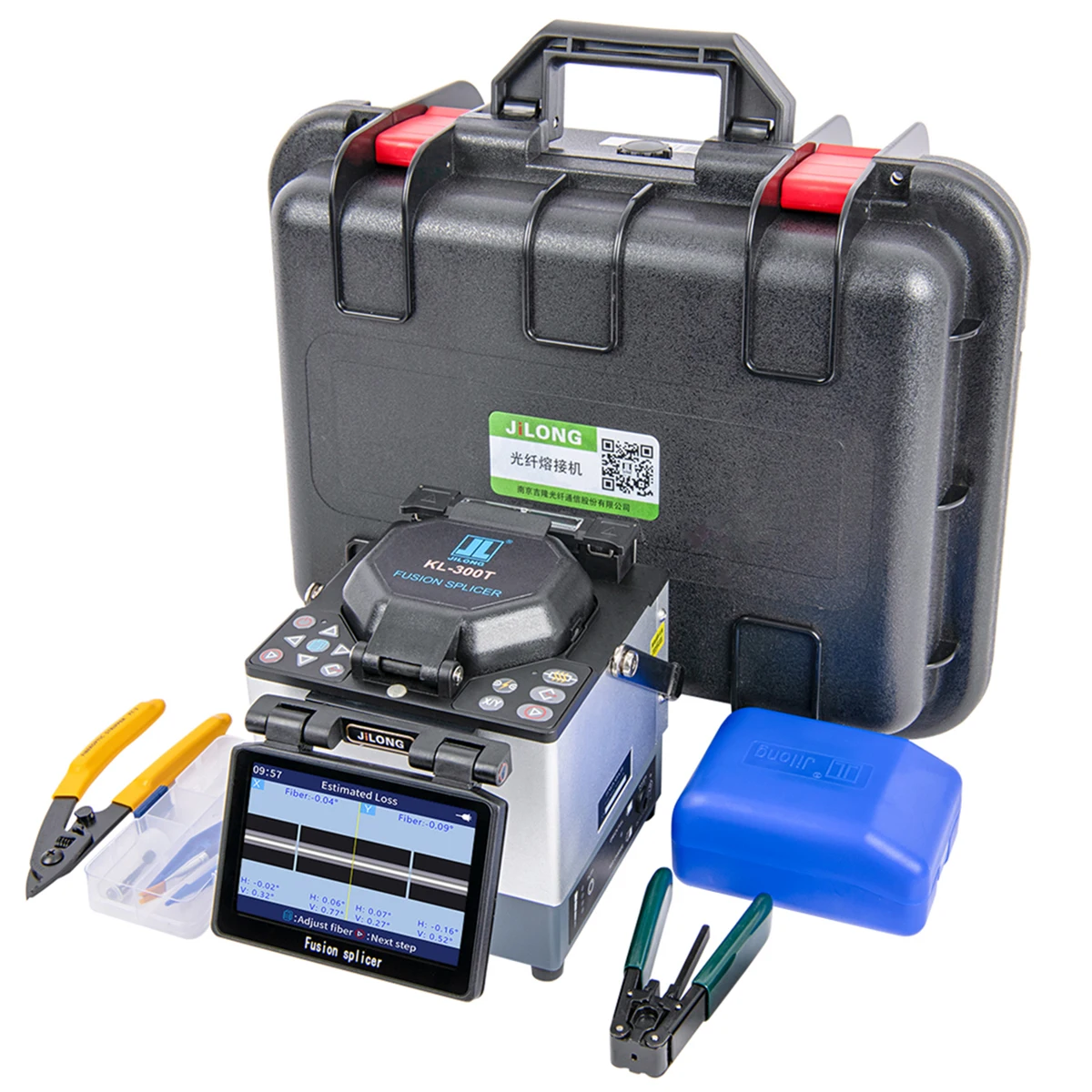 Fiber Fusion Splicer Classic JILONG KL-300T 9s Splicing 18s Heating 7800mAh Battery Capacity Recyclable 260 Times Splice + Heat
Fiber Fusion Splicer Classic JILONG KL-300T 9s Splicing 18s Heating 7800mAh Battery Capacity Recyclable 260 Times Splice + Heat