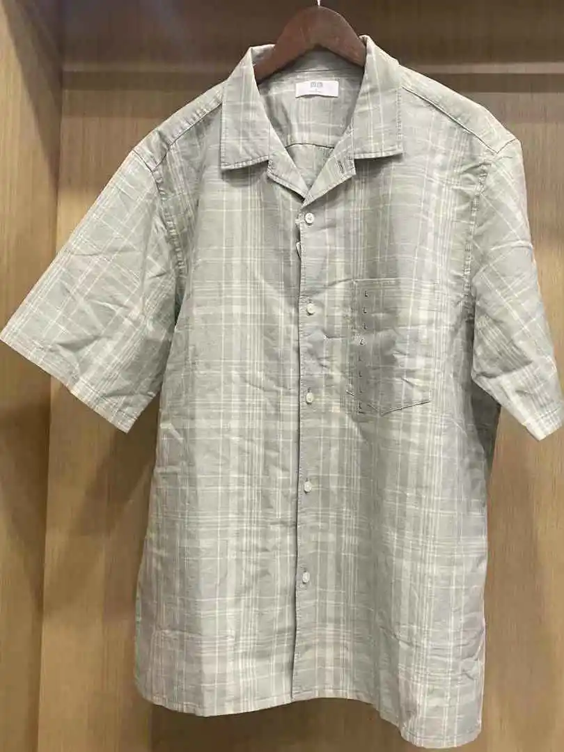 Casual Cotton Linen Plaid Shirt Short Sleeve Men's Women's Changing Room Checkered Neck Thin Summer Loose Fit Shirt
Casual Cotton Linen Plaid Shirt Short Sleeve Men's Women's Changing Room Checkered Neck Thin Summer Loose Fit Shirt