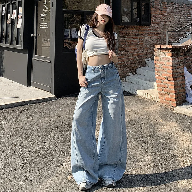 American High Street Wide Leg Jeans for Women Spring Summer New High Waist Lazy Draped Straight Floor-Length Pants
American High Street Wide Leg Jeans for Women Spring Summer New High Waist Lazy Draped Straight Floor-Length Pants