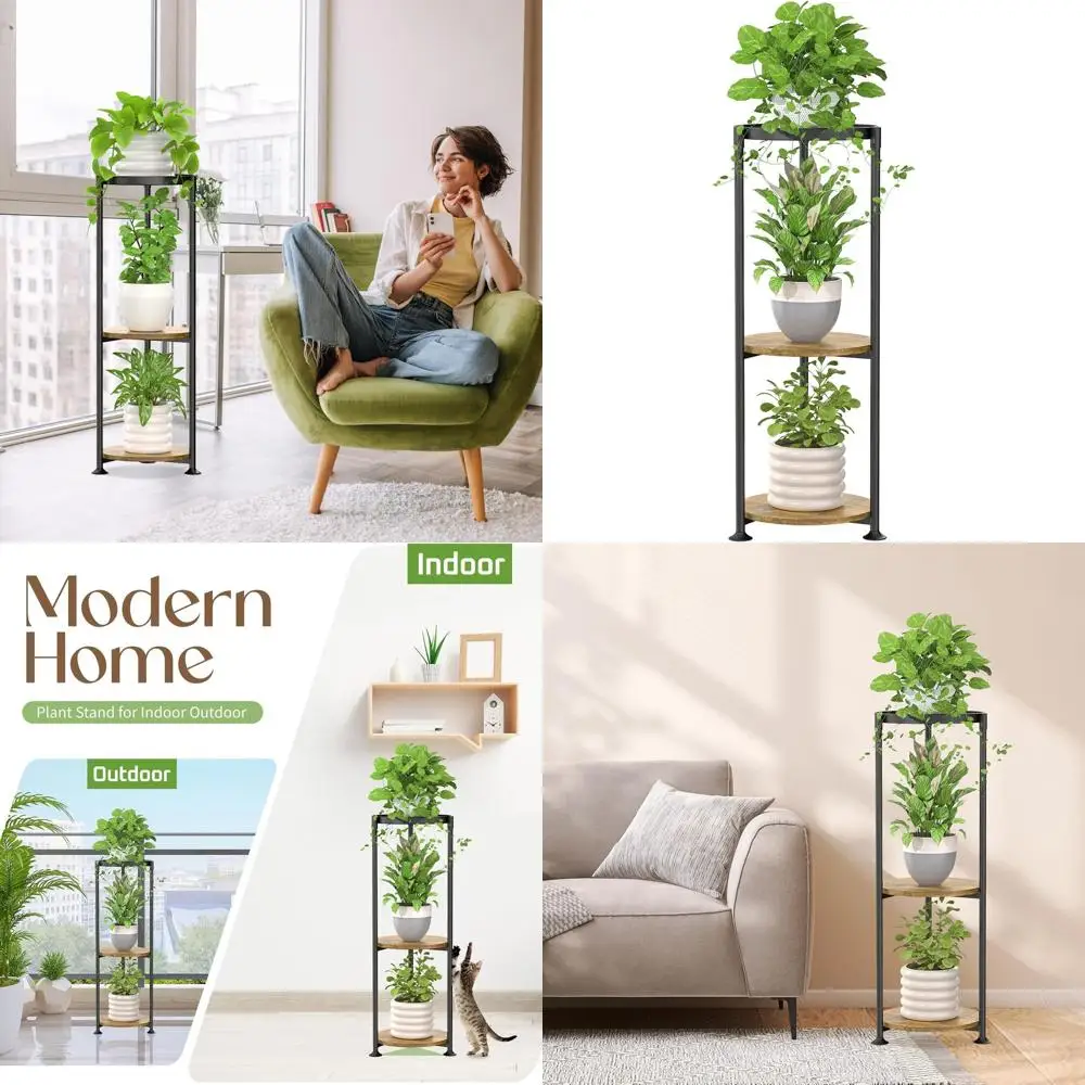 3-Tier Indoor Plant Stand, 34 Tall, Heavy-Duty Metal, Suitable for Outdoor or Patio, Black & Rustic Brown Finish - Round
3-Tier Indoor Plant Stand, 34 Tall, Heavy-Duty Metal, Suitable for Outdoor or Patio, Black & Rustic Brown Finish - Round