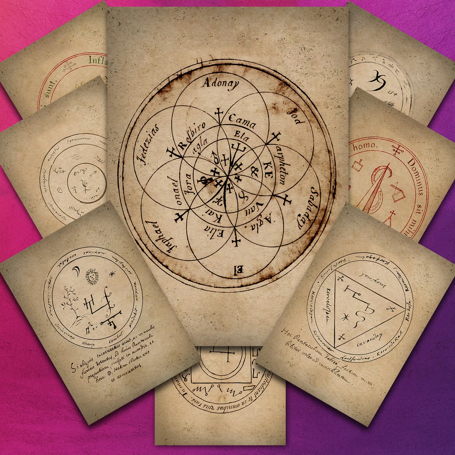 Pagan Wiccan Magical Manuscripts, Vintage Wall Art Canvas Painting, Witchcraft Magic Circle Illustration Art, Poster Print Decor
Pagan Wiccan Magical Manuscripts, Vintage Wall Art Canvas Painting, Witchcraft Magic Circle Illustration Art, Poster Print Decor