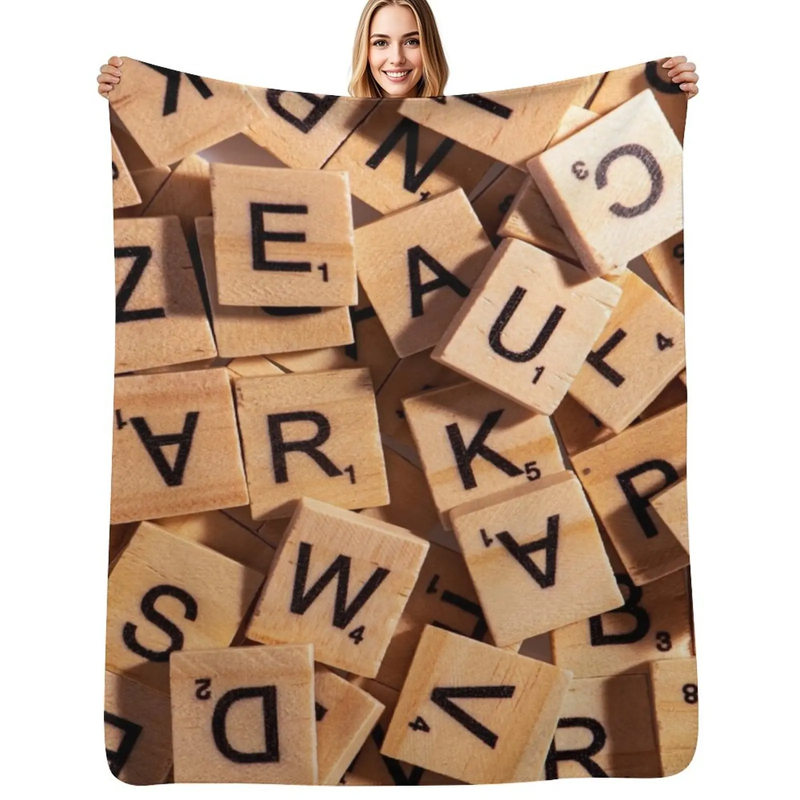 Wooden Letter Tiles Throw Blanket Color Fast Cozy Throw Blanket
Wooden Letter Tiles Throw Blanket Color Fast Cozy Throw Blanket