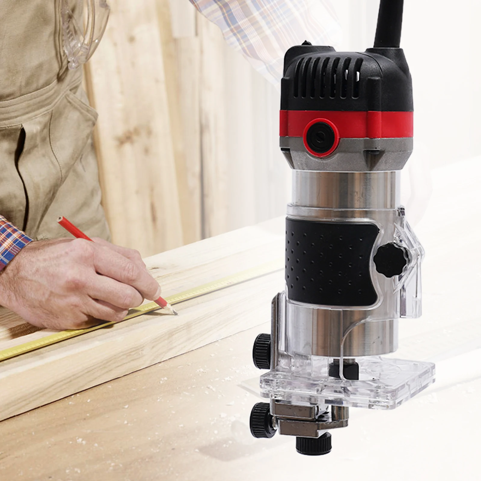 800W 1/4 "Electric Hand Trimmer Wood Compact Laminator Router Woodworking Cutting Palmming Tool 220V/110V
800W 1/4 "Electric Hand Trimmer Wood Compact Laminator Router Woodworking Cutting Palmming Tool 220V/110V