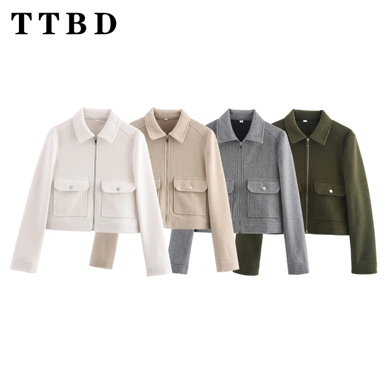TTBD 2024 New Autumn Women's Casual Short Jacket Top Ladies Multicolored Pocket Decoration Long Sleeve Fashion Outerwear
TTBD 2024 New Autumn Women's Casual Short Jacket Top Ladies Multicolored Pocket Decoration Long Sleeve Fashion Outerwear