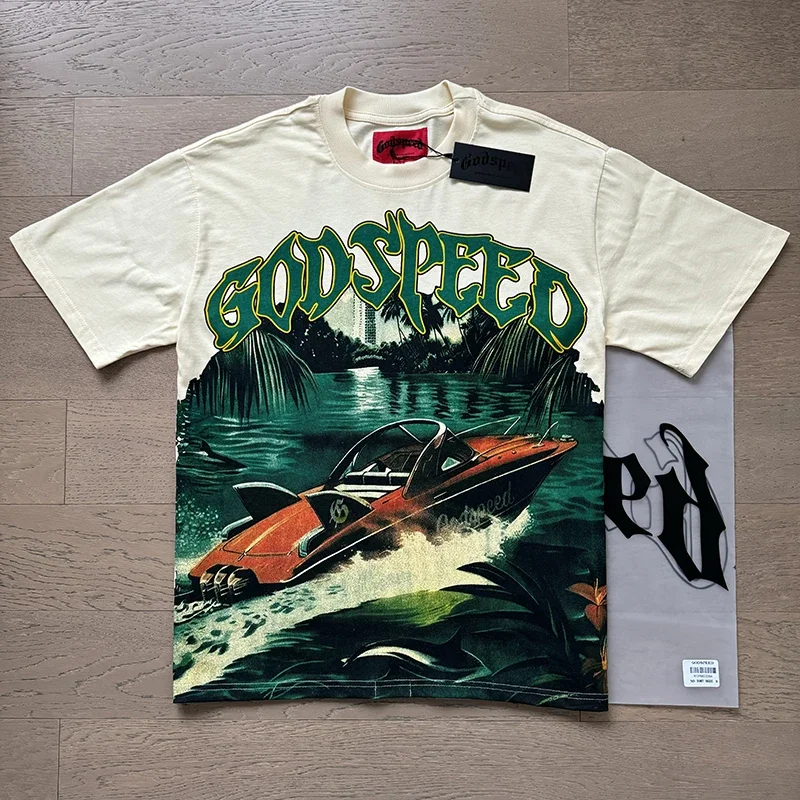 GOD SPEED T-shirt Top Quality Streetwear Car Print Short Sleeve Men Women Loose Cotton Godspeed Tee
GOD SPEED T-shirt Top Quality Streetwear Car Print Short Sleeve Men Women Loose Cotton Godspeed Tee