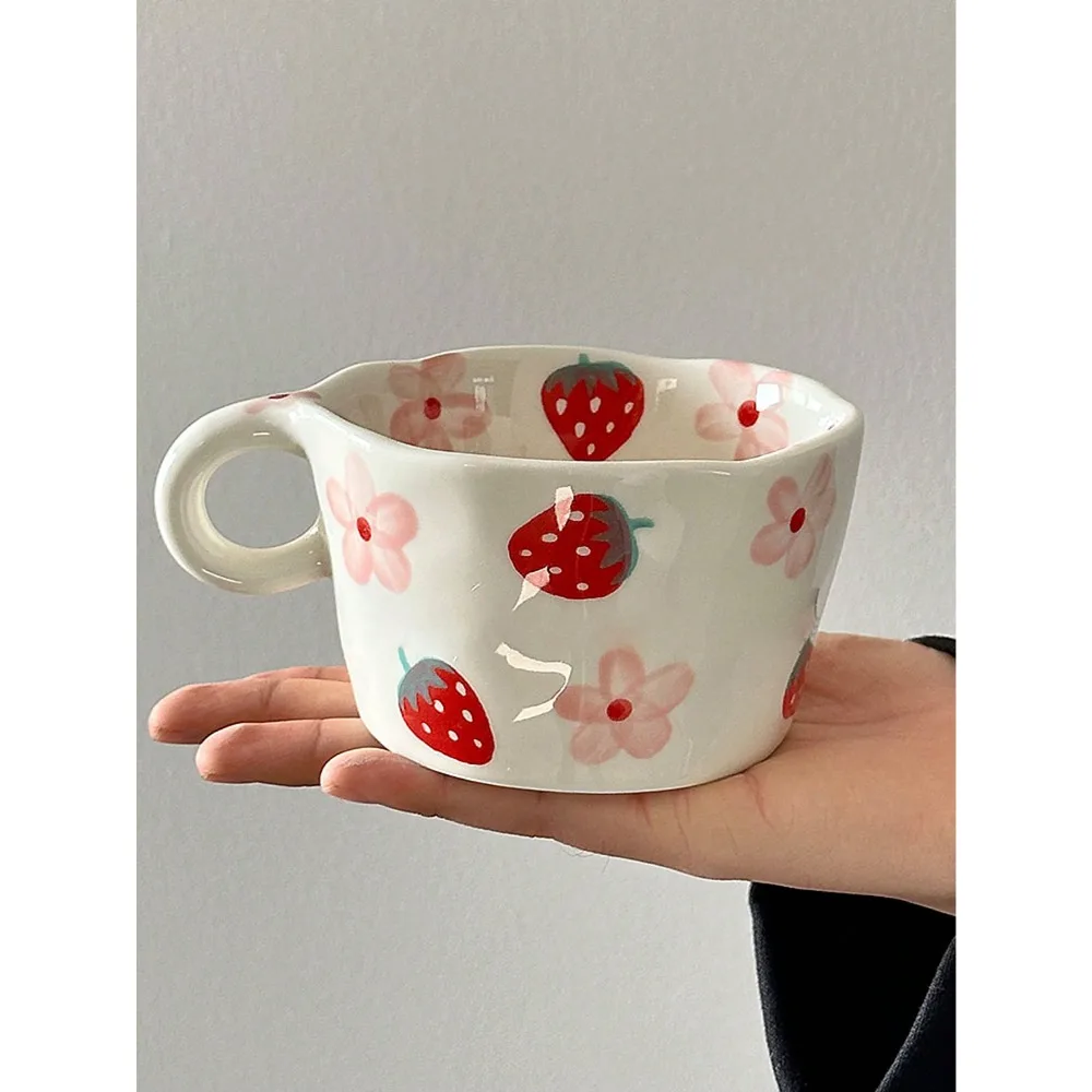 1pc Hand-Painted Strawberry Porcelain Coffee Cup, Ceramic Tea Cup With Creative Design, Classic Drinkware With Handle, Suitable For Hot Or Cold Beverages, Perfect For Summer And Winter Dining, Christmas, Wedding, Birthday, Valentine's Day Gifts
1pc Hand-Painted Strawberry Porcelain Coffee Cup, Ceramic Tea Cup With Creative Design, Classic Drinkware With Handle, Suitable For Hot Or Cold Beverages, Perfect For Summer And Winter Dining, Christmas, Wedding, Birthday, Valentine's Day Gifts