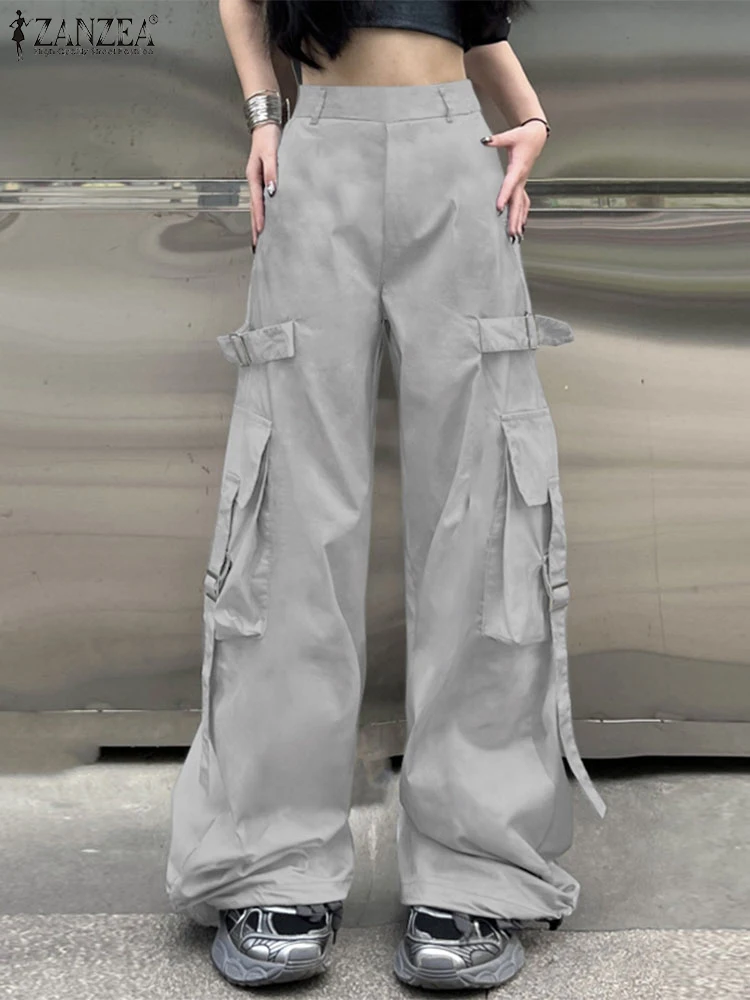 ZANZEA Streetwear Loose Pantalon Summer Cargo Pants Women High Waist Baggy Trousers Y2k Style Fashion Wide Leg Pant Oversize
ZANZEA Streetwear Loose Pantalon Summer Cargo Pants Women High Waist Baggy Trousers Y2k Style Fashion Wide Leg Pant Oversize
