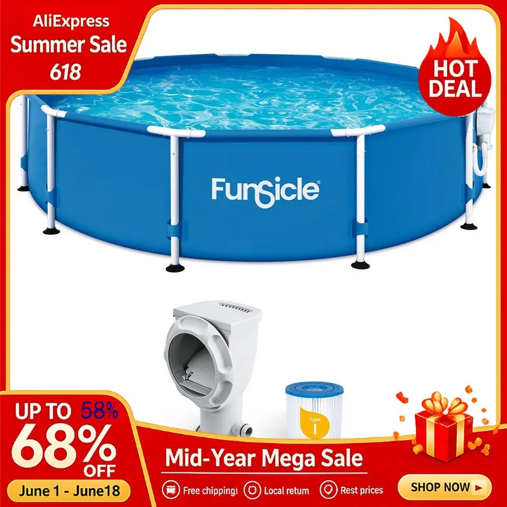 Activity 12 x 30 Round Above Ground Swimming Pool, Includes FiltraBoost 400 GPH Filter Pump with AutoSkimmer, Type I Filt Custom
Activity 12 x 30 Round Above Ground Swimming Pool, Includes FiltraBoost 400 GPH Filter Pump with AutoSkimmer, Type I Filt Custom