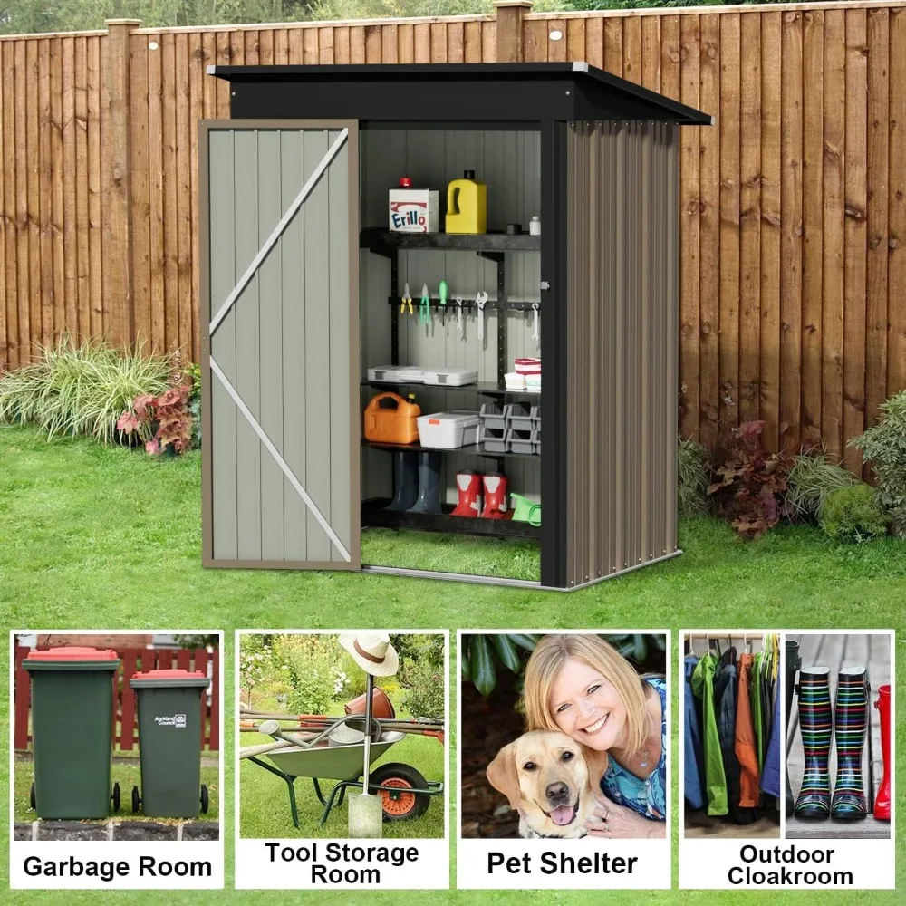 Metal Outdoor Storage Shed 5 x 3 FT Metal Shed with Lockable Door,Waterproof Garden Tool Shed Storage House for Backyard Patio
Metal Outdoor Storage Shed 5 x 3 FT Metal Shed with Lockable Door,Waterproof Garden Tool Shed Storage House for Backyard Patio