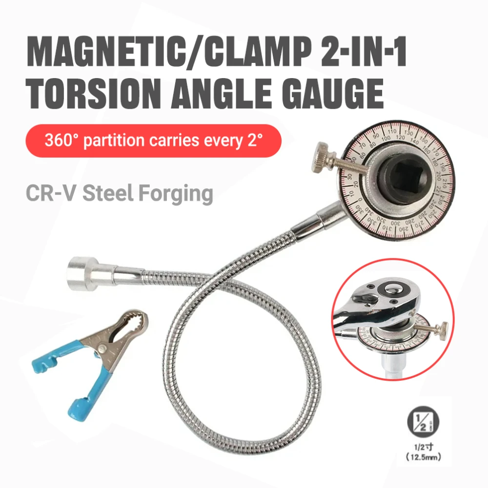 Professional 1/2 Inch Drive Torque Angle Gauge with 360 Degree Rotation Adjustable Torque Meter for Precision Automotive Repair
Professional 1/2 Inch Drive Torque Angle Gauge with 360 Degree Rotation Adjustable Torque Meter for Precision Automotive Repair